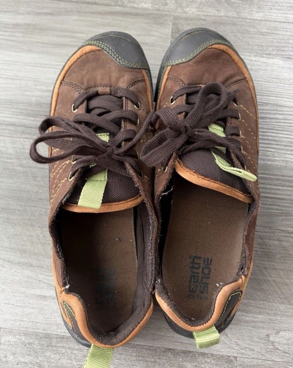 Earth Shoes Womens 9.5 Brown Leather Lace Up Sneakers Comfort Walking Shoes Low - Picture 6 of 8
